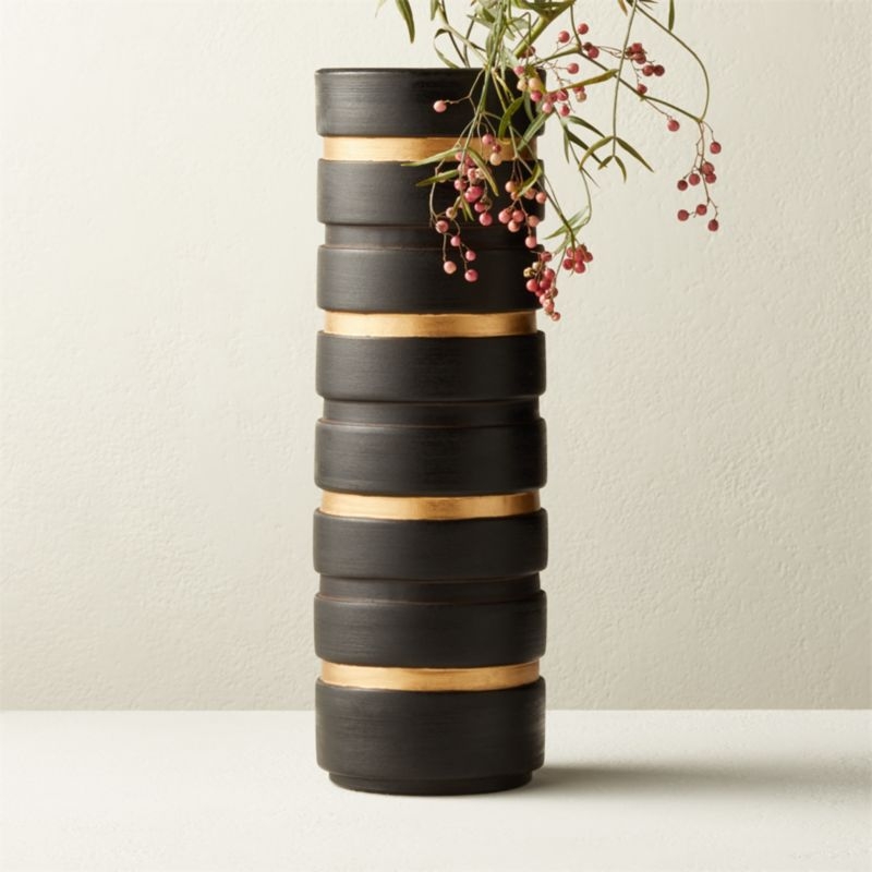Turq Black and Gold Vase - Image 1