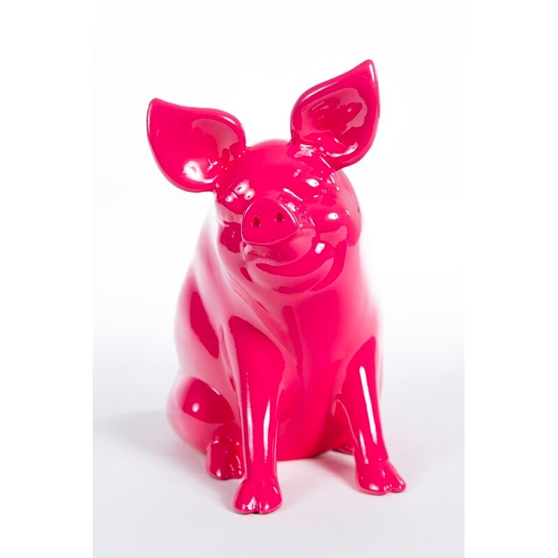 Prima Design Source Ceramic Pig Figurine Color: Pink - Image 0