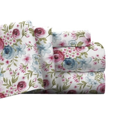 Penitas Floral 100% Cotton Flannel Sheet Set - Image 0