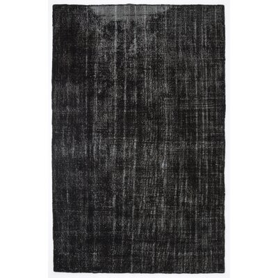 One-of-a-Kind Hand-Knotted 1960s Black 5'2" x 9'2" Area Rug - Image 0