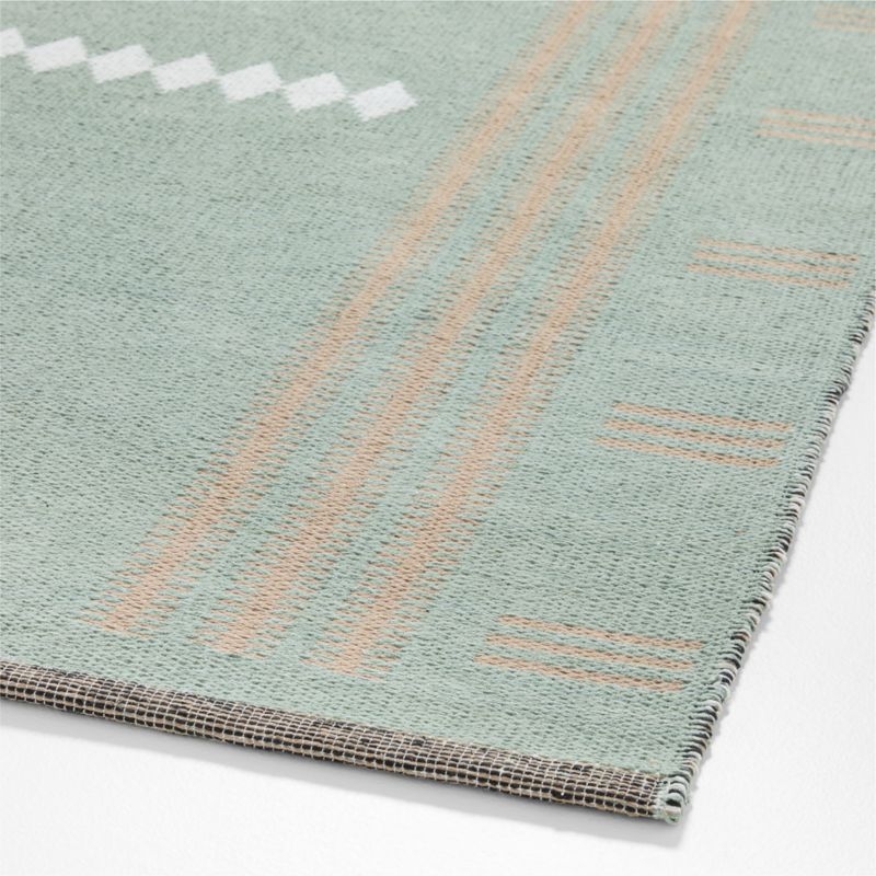 Mirror Pattern Green Chenille Kids Area Rug 6'x9' - Image 1