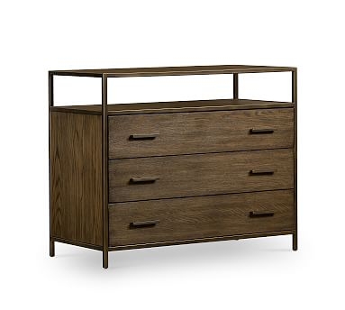 Modern Oak Wide Dresser, Bronze - Image 0