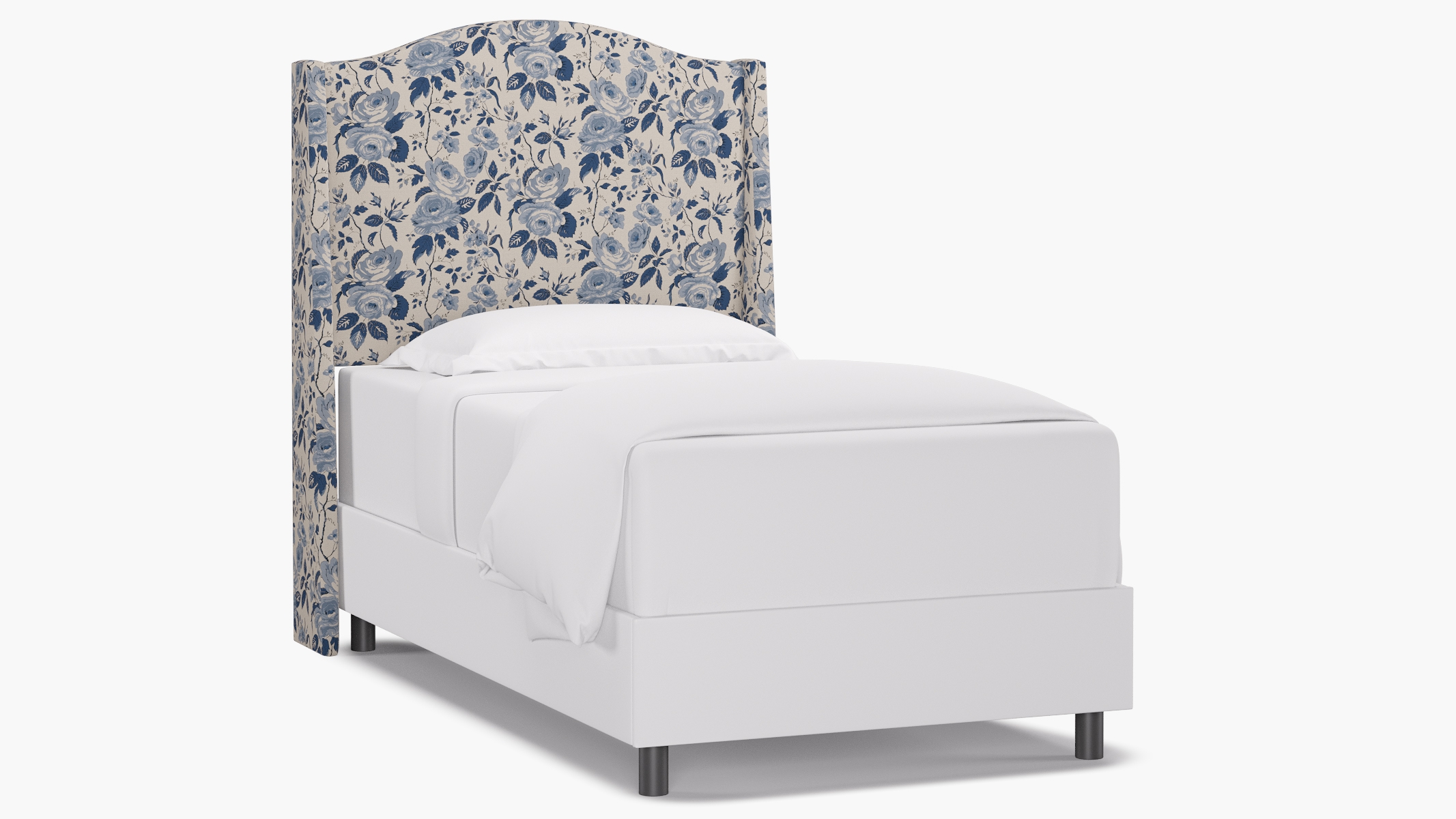 Classic Wingback Headboard, Delft Chintz, Twin - Image 0