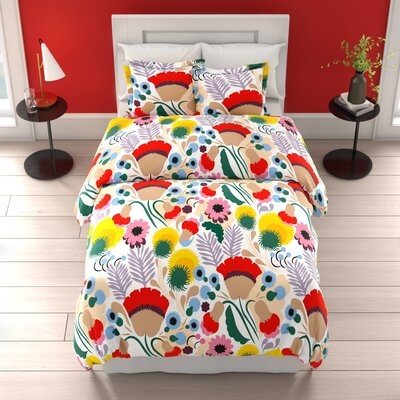 Ojakellukka Cotton 200 TC Reversible Modern & Contemporary Duvet Cover Set - Image 0