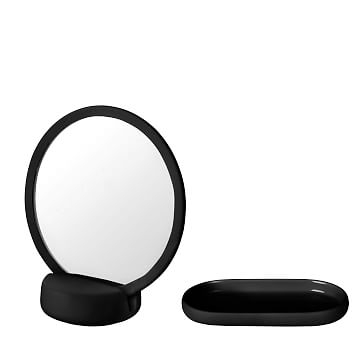 SONO Vanity Mirror & Oval Tray, Cream, Set of 2 - Image 1