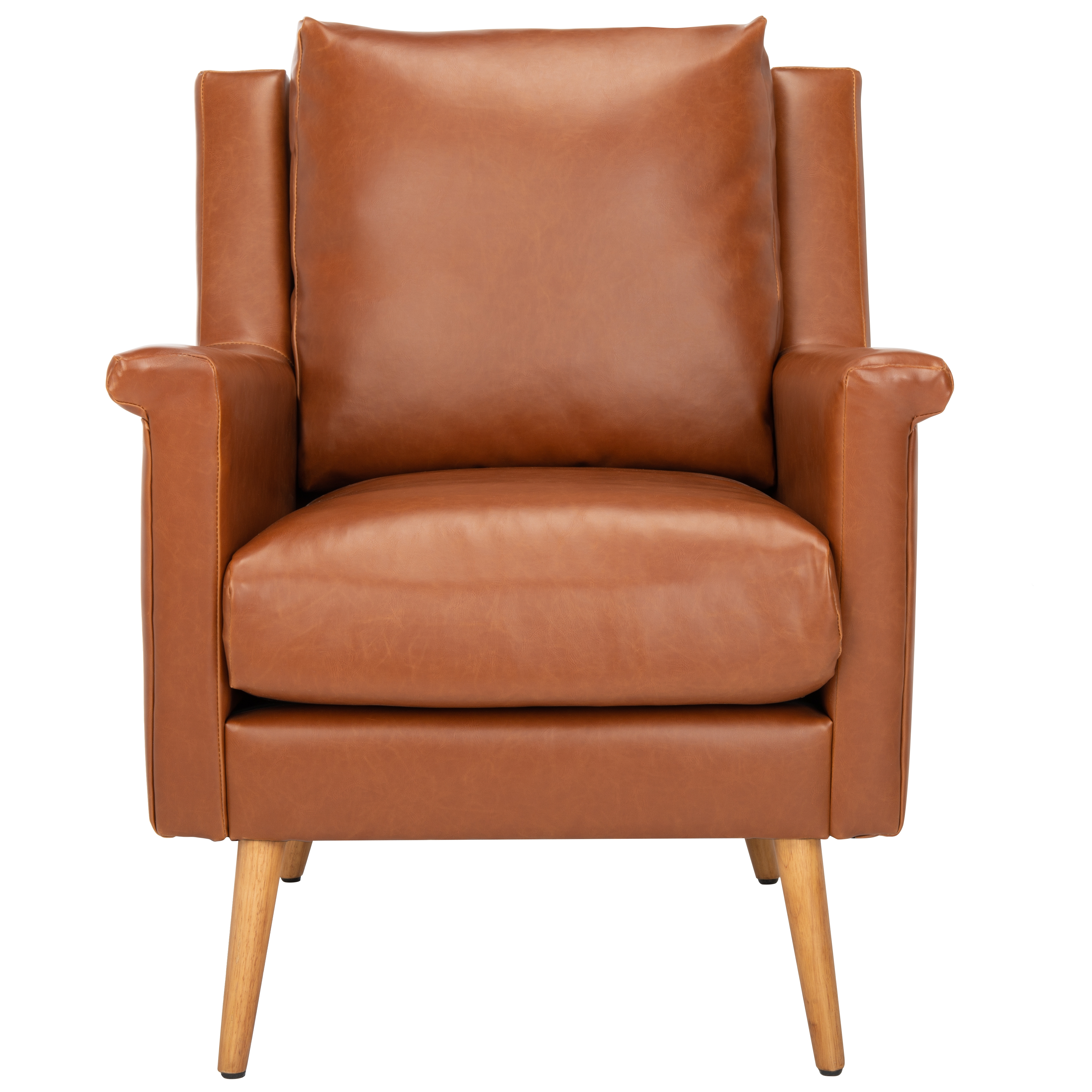 Astrid Mid-Century Arm Chair - Cognac/Natural - Safavieh - Image 0