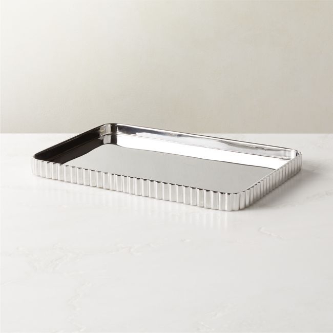 Danilo Pleated Stainless Steel Letter Tray - Image 0