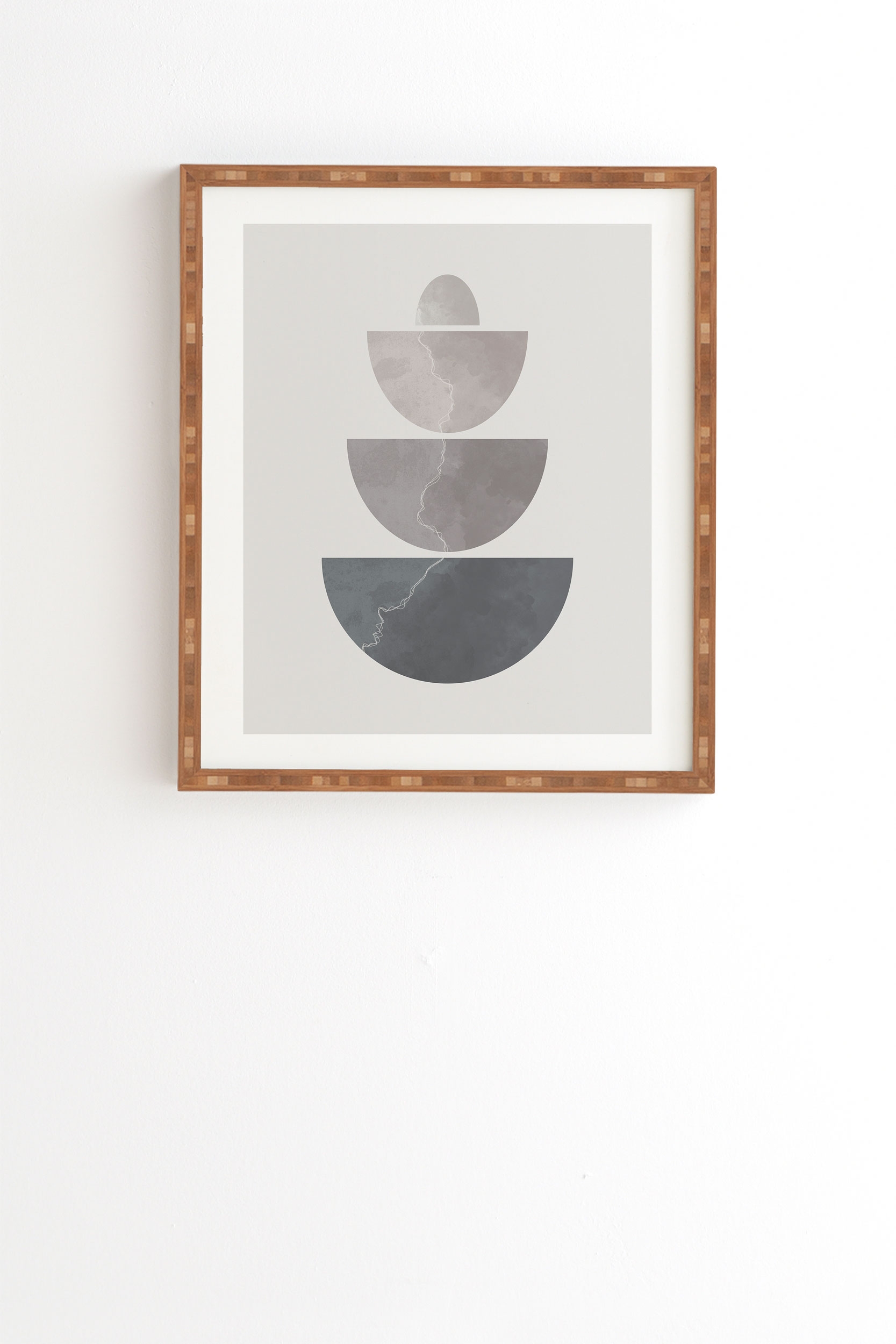 Monochrome Balance 2 by Alisa Galitsyna - Framed Wall Art Bamboo 30" x 30" - Image 1