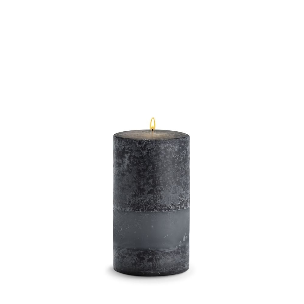 Pillar Candle, Wax, Black Bamboo, 4"x8" - Image 0