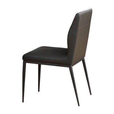 Chair With Faux Leather And Sleek Metal Legs, Gray - Image 0