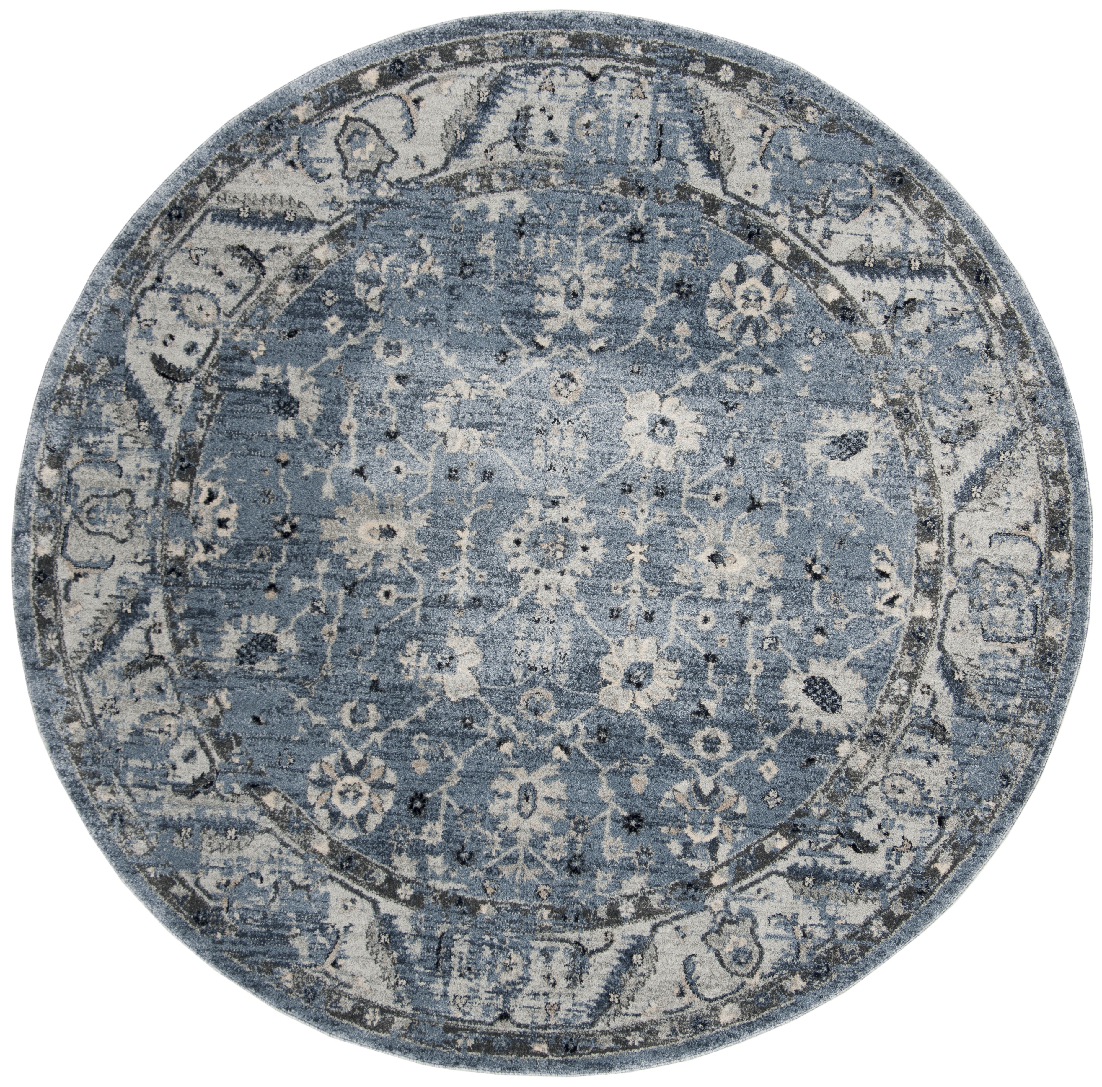 Arlo Home Woven Area Rug, CHL413N, Navy/Light Grey,  6' 7" X 6' 7" Round - Image 0