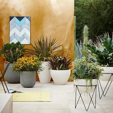 Iris Indoor/Outdoor Planter on Stand, Medium, 17"D x 22"H - Image 1