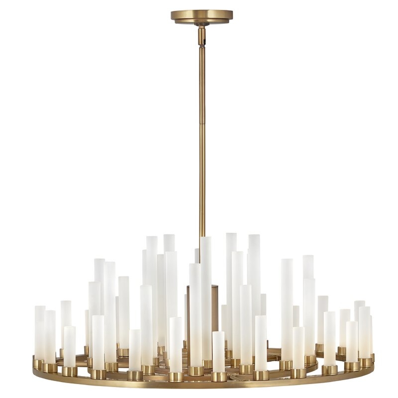 Fredrick Ramond Trinity 1 - Light Statement Tiered LED Chandelier with Crystal Accents Finish: Heritage Brass - Image 0