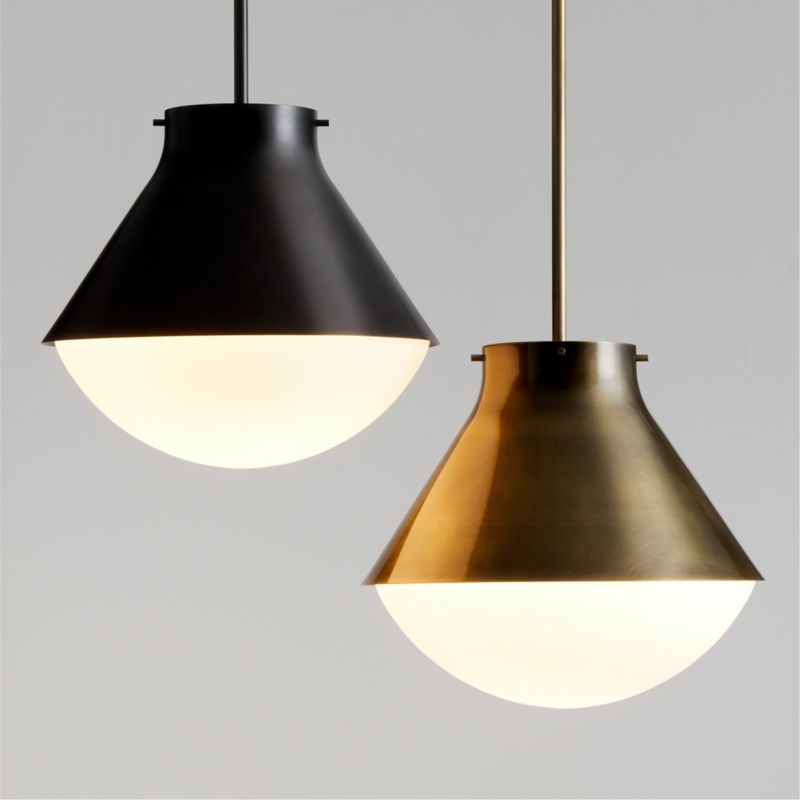 Rainier Brass Conical Pendant Light 13.7" - Image 1
