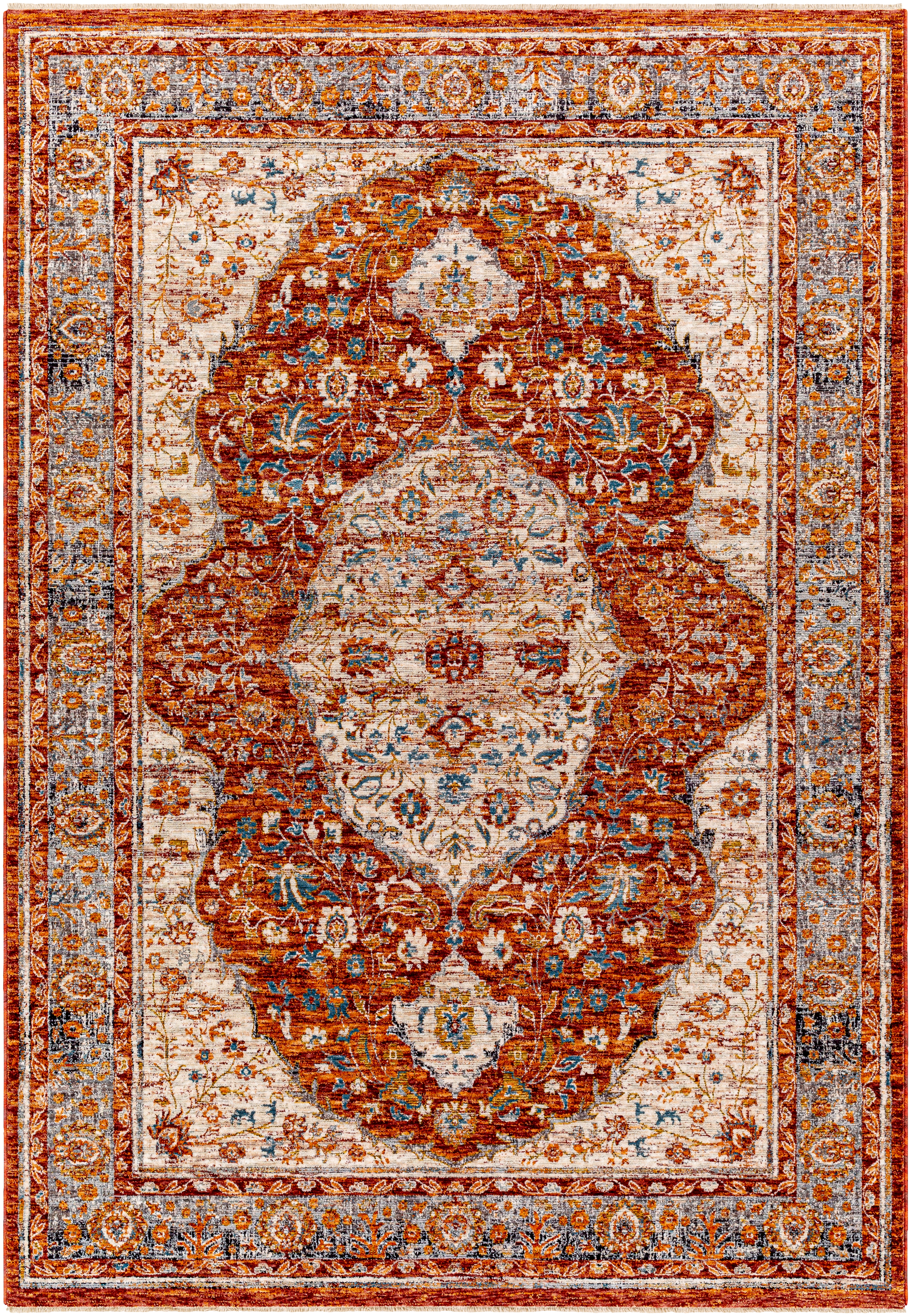 Arya Red Indoor 2' x 3'3" Machine Woven Rug - Image 0