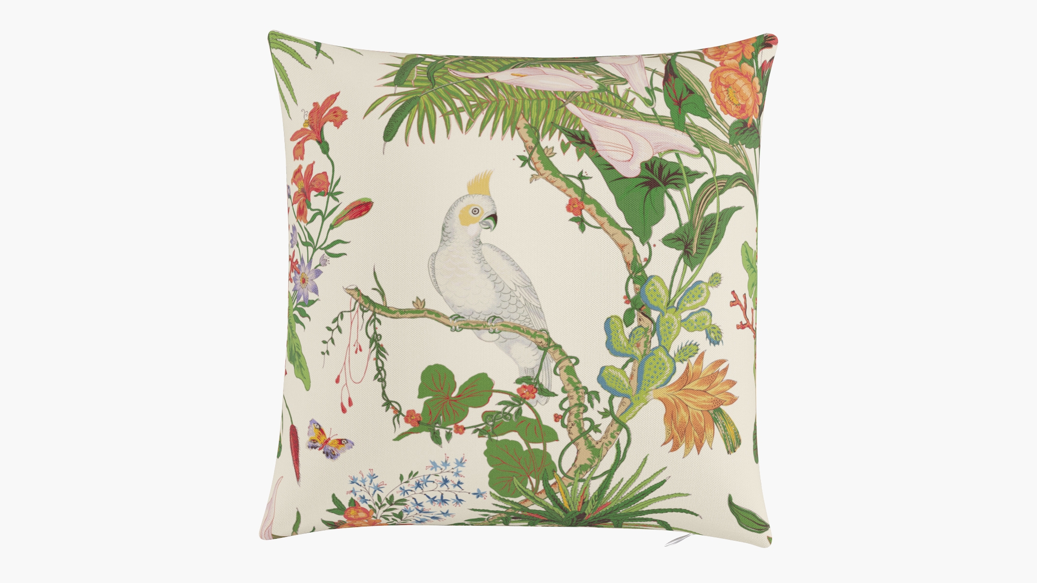 Outdoor 18" Throw Pillow, White Cinque Terra, 18" x 18" - Image 0