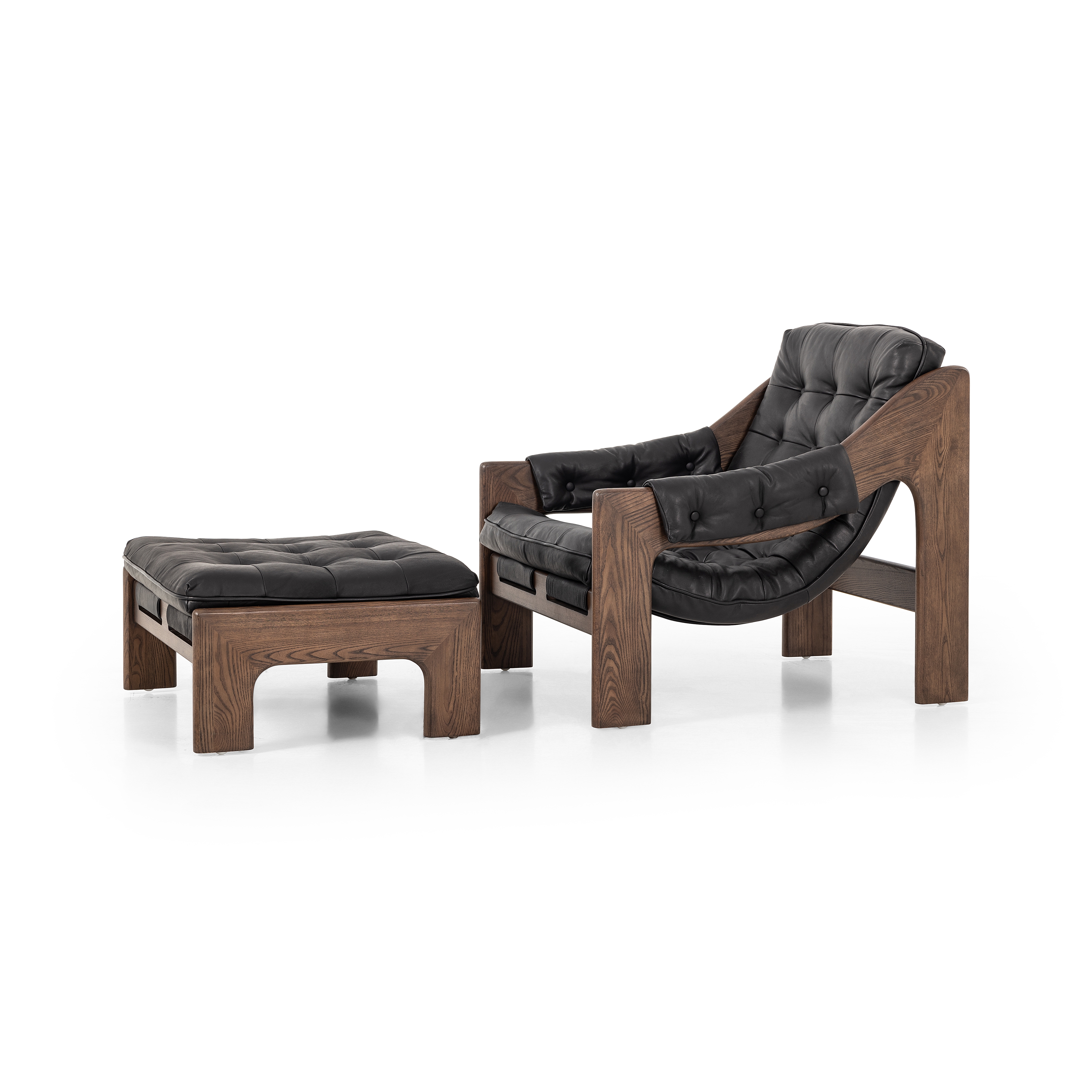 Halston Chair With Ottoman - Heirloom Black - Image 1