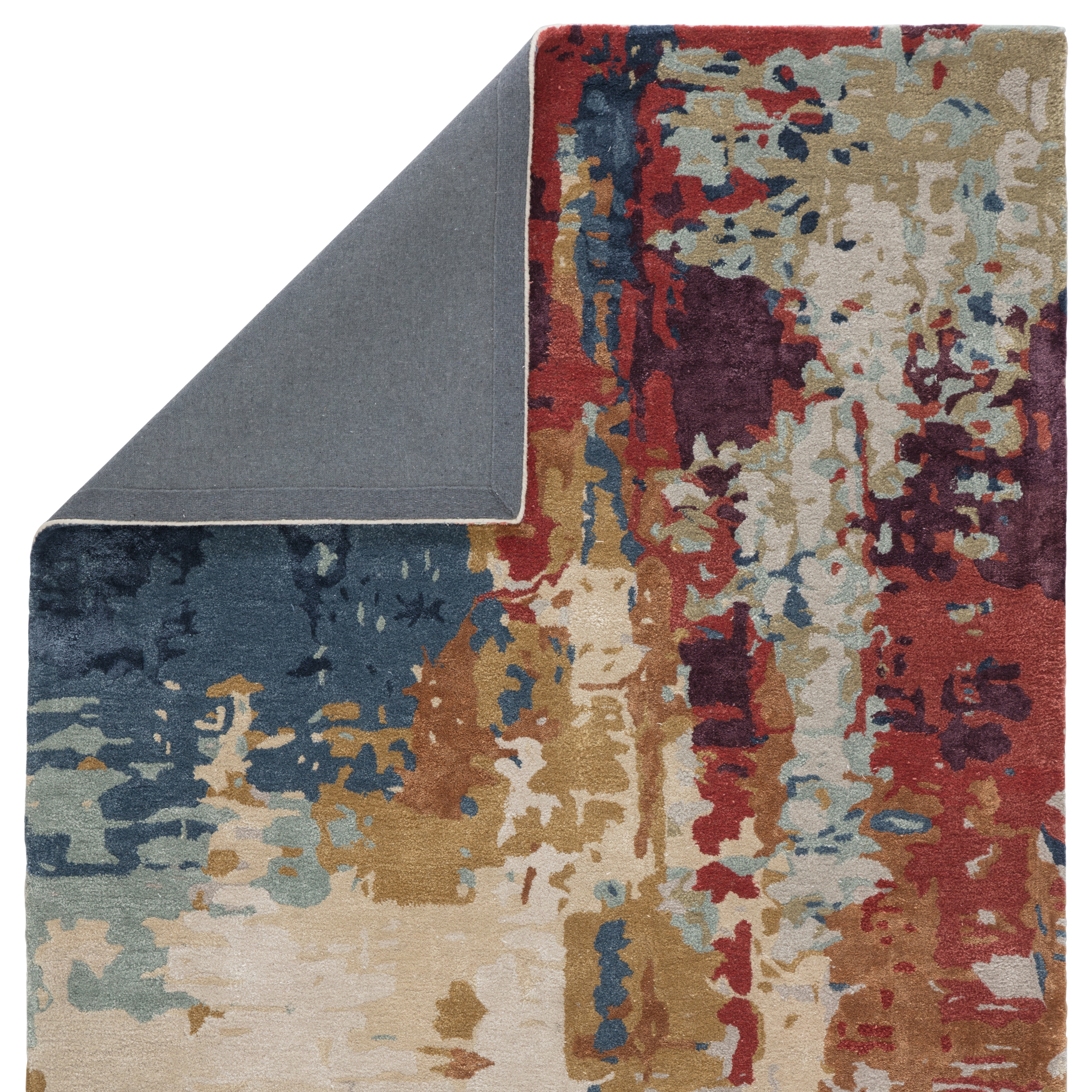 Matcha Handmade Abstract Multicolor/ Red Area Rug (2'X3') - Image 2