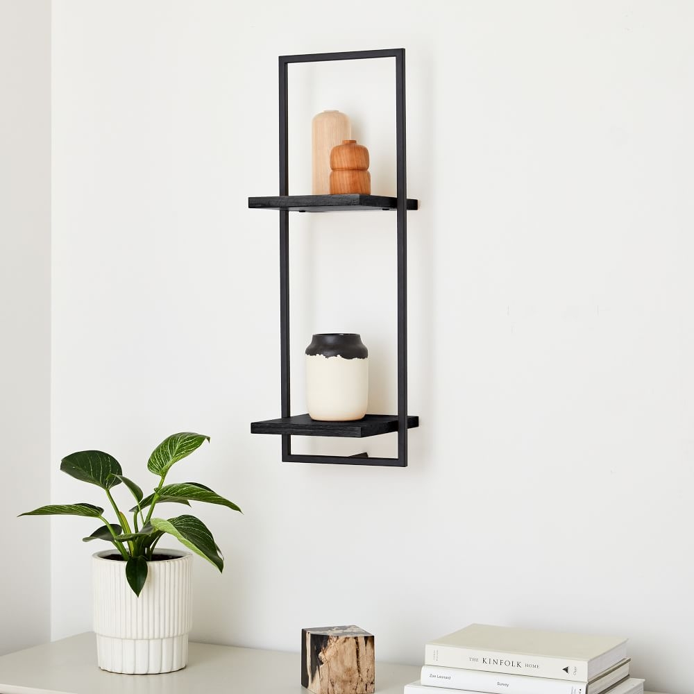 Shelfmate Black & Black D, Tall Vertical Double Shelf - Image 0