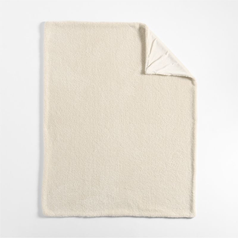 Faux Shearling 70"x55" Travertine Beige Throw Blanket - Image 2