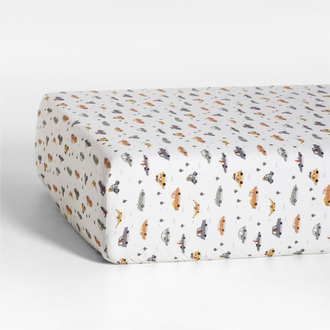 Stay Cool Transportation 100% Organic Cotton Baby Crib Fitted Sheet - Image 0