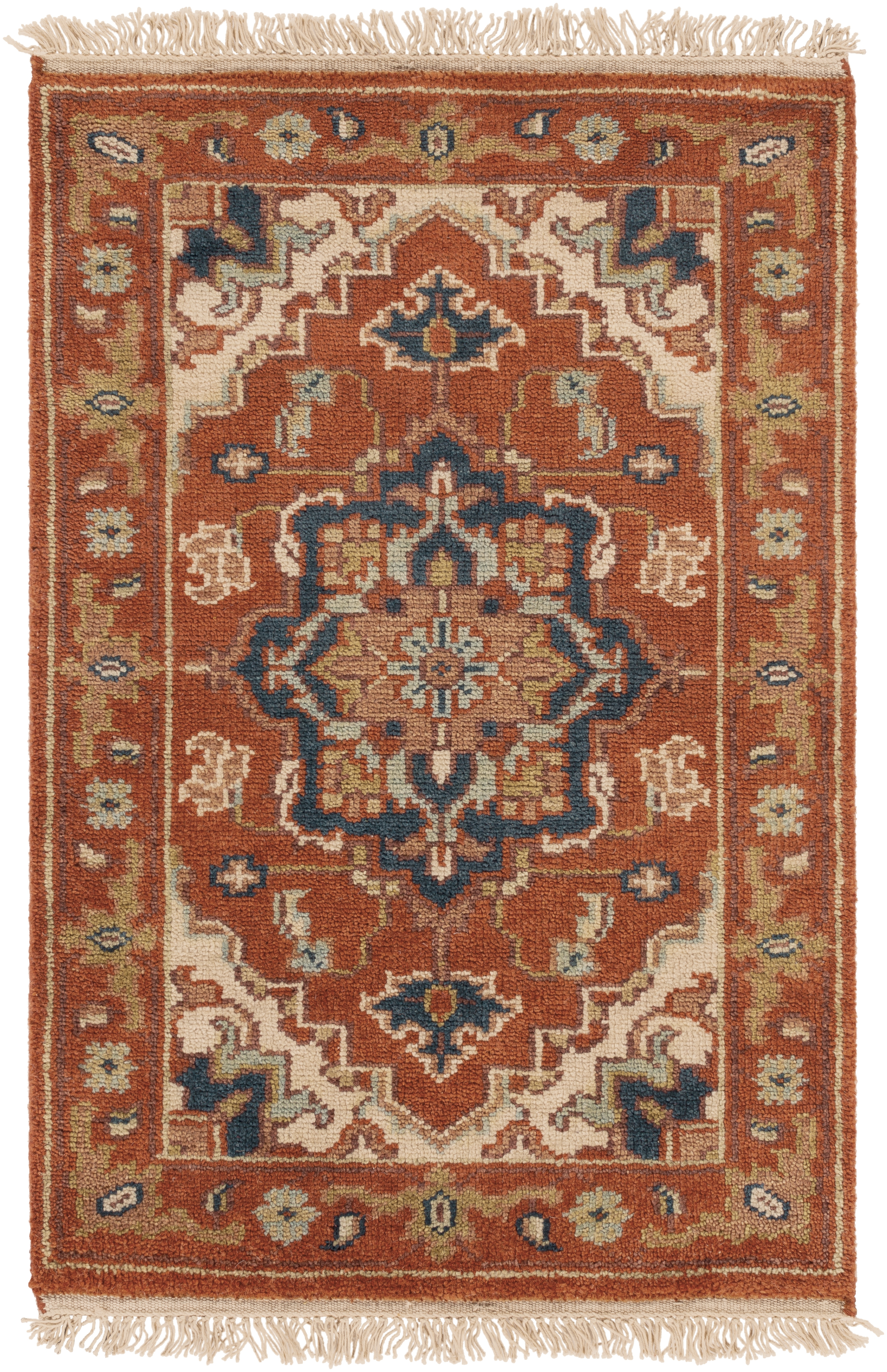 Zeus Red Indoor 2' x 3' Handmade Rug - Image 0