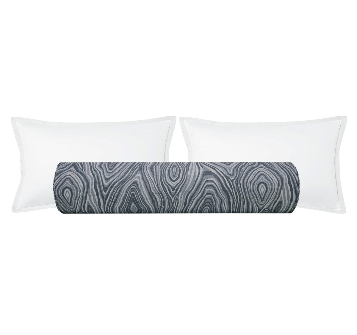 THE BOLSTER :: AGATE LINEN PRINT // PRUSSIAN BLUE - BY THE YARD - Image 0