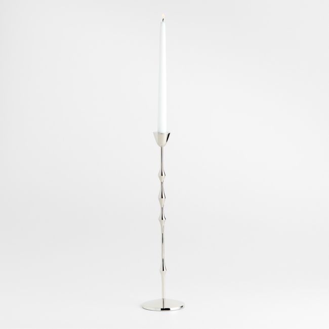 Beaded Large Polished Chrome Taper Holder 17.5" - Image 0