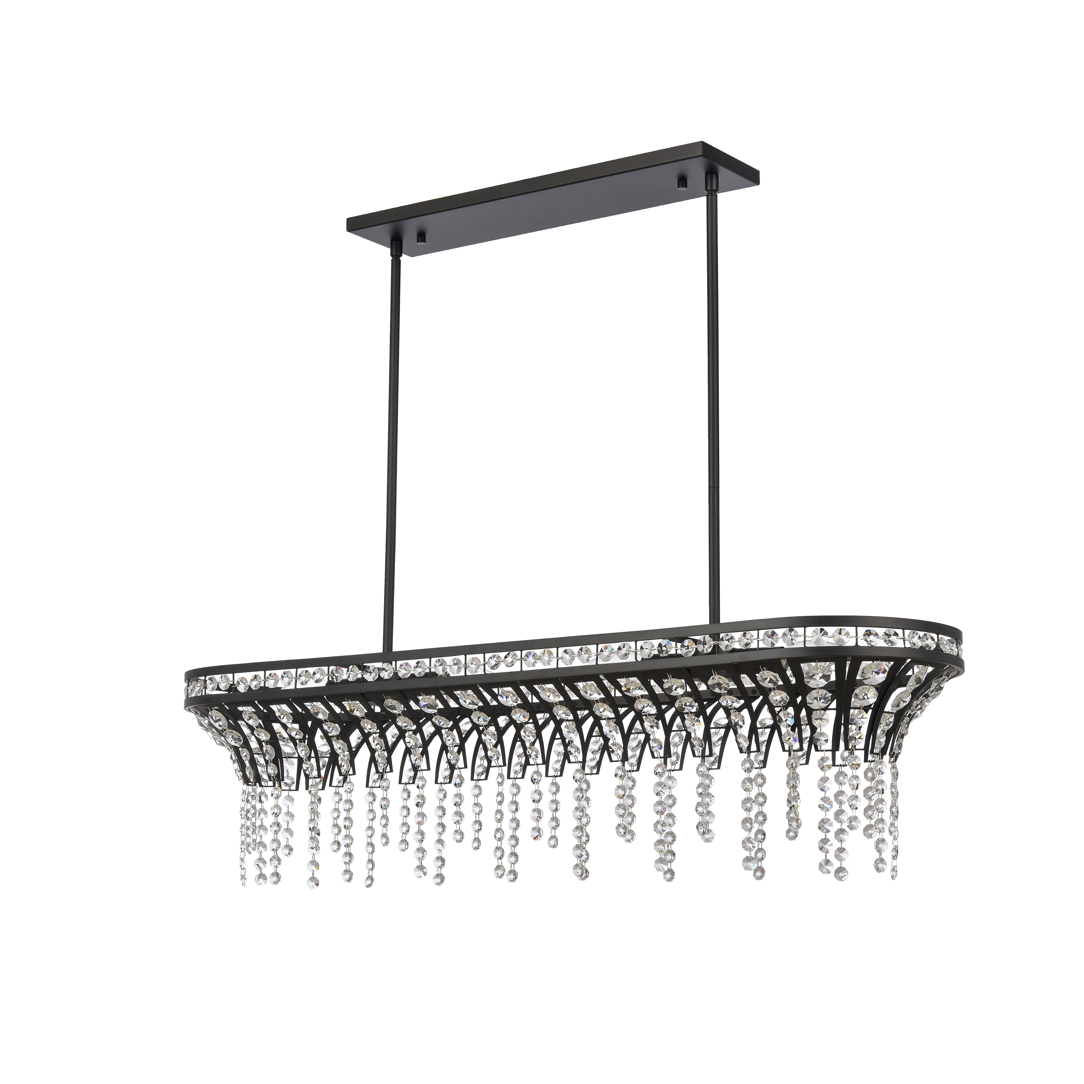 Fantania 36'' Wide 4-Light Linear Chandelier - Matte Black - Image 1