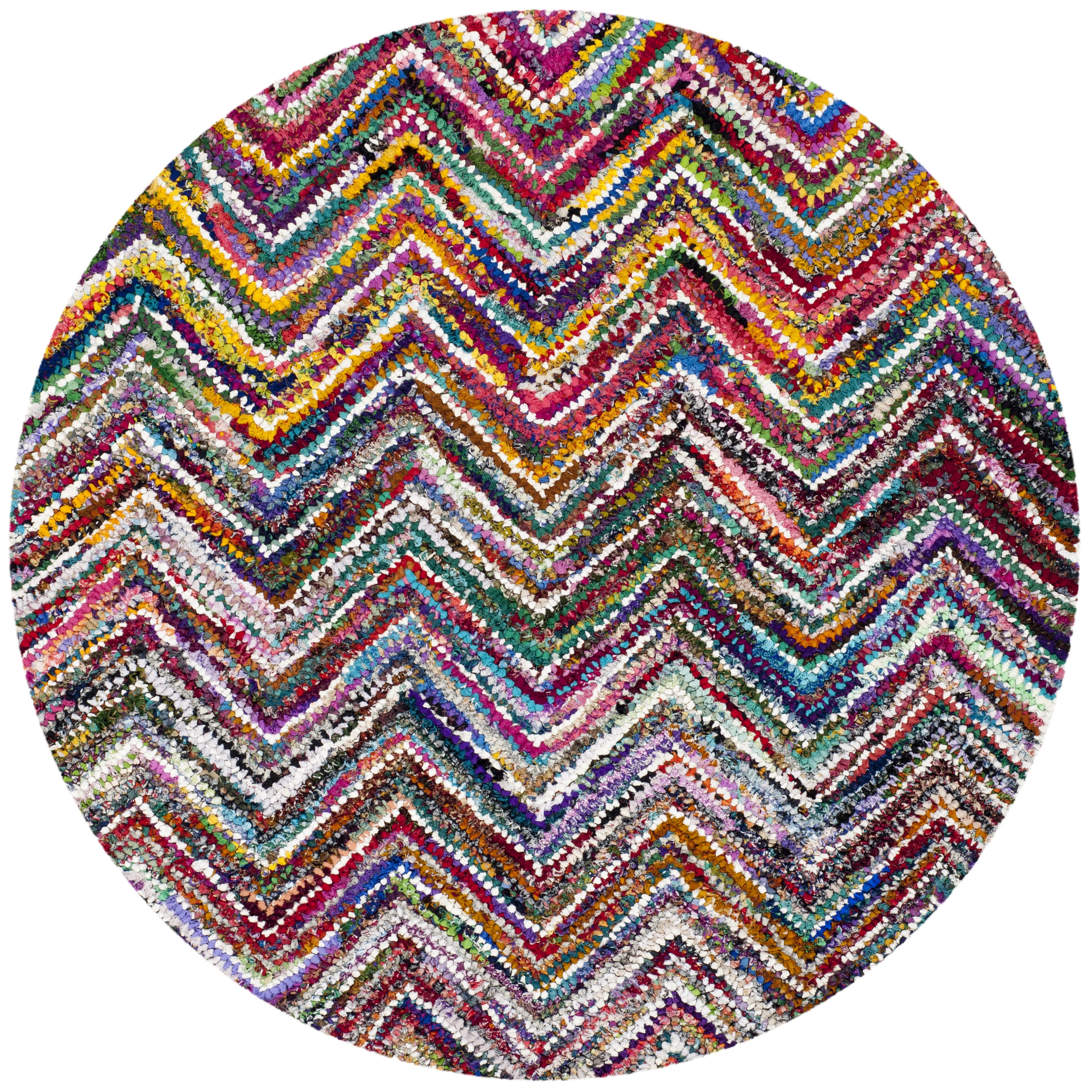 Arlo Home Hand Tufted Area Rug, NAN311A, Multi,  6' X 6' Round - Image 0