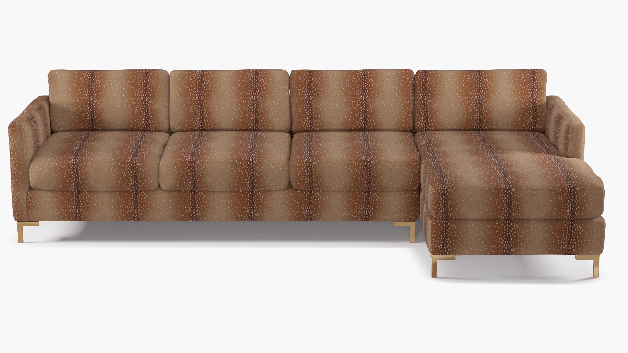 Modern Sectional, Right Facing, Antelope, Brass L Leg - Image 0