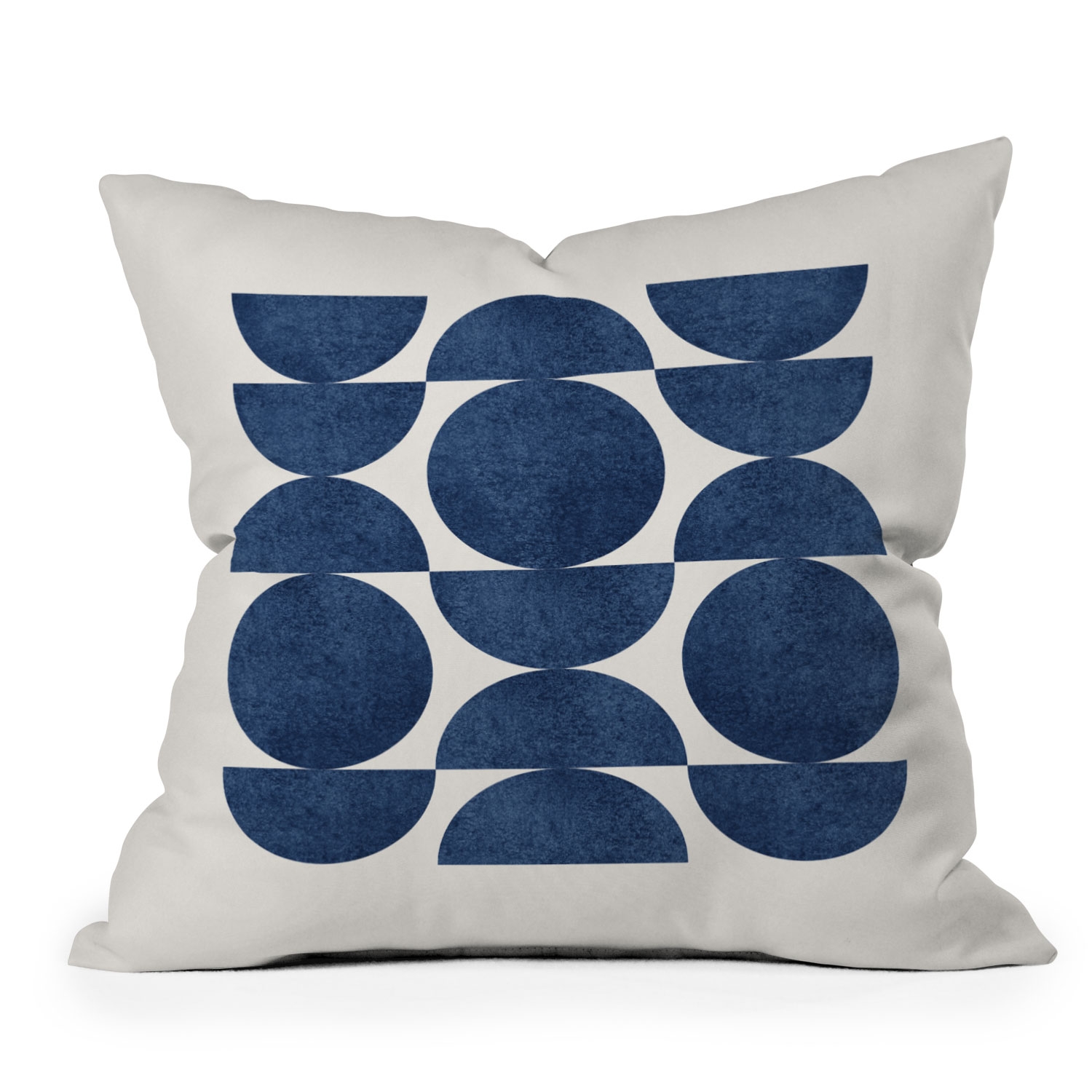 Blue Navy Retro Scandinavian Mid Century by MoonlightPrint - Outdoor Throw Pillow 20" x 20" - Image 0