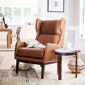 Ryder Leather Chair, Saddle Leather, Nut, Dark Walnut - Image 1