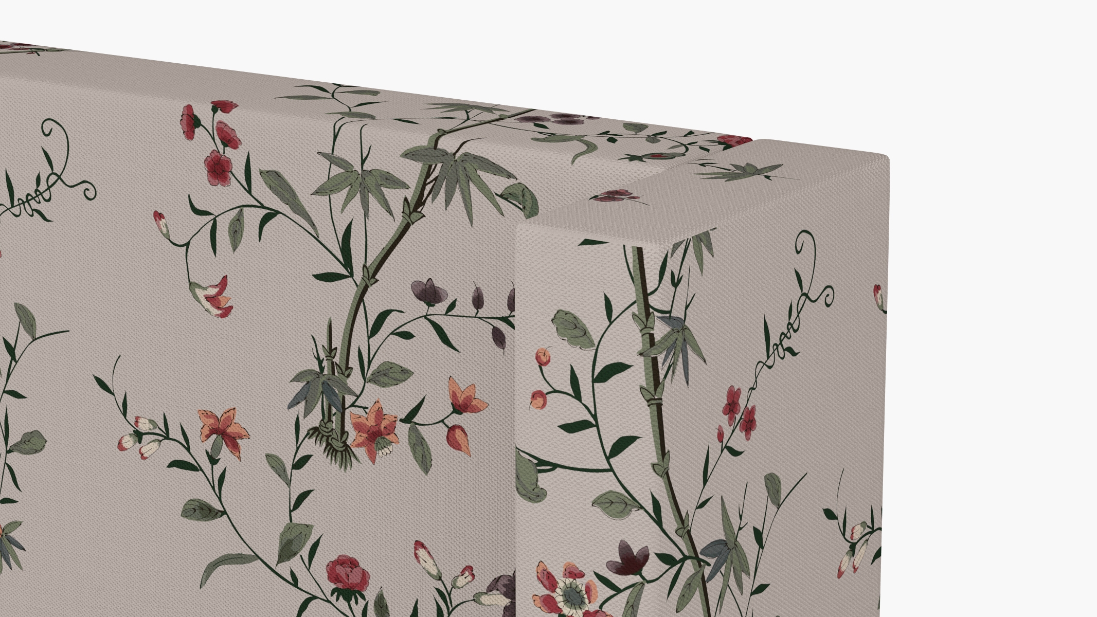 Modern Wingback Headboard, Multi Bamboo Garden, Twin - Image 2