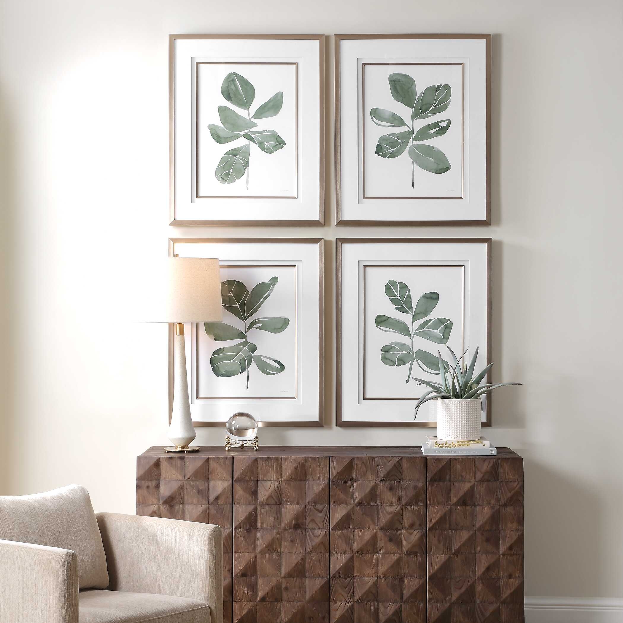 Fiddle Head Leaf Botanical Prints Set/4 - Image 1