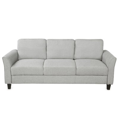 Geniah 76" Wide Linen Square Arm Sofa - Image 0