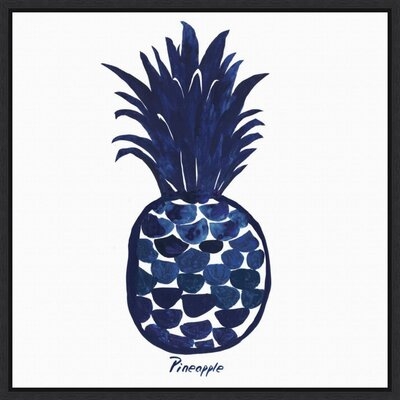Indigo Pineapple By Aimee Wilson Framed Canvas Art - Image 0