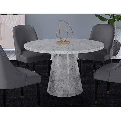 48 Inch Round Marble Dining Table - Image 0