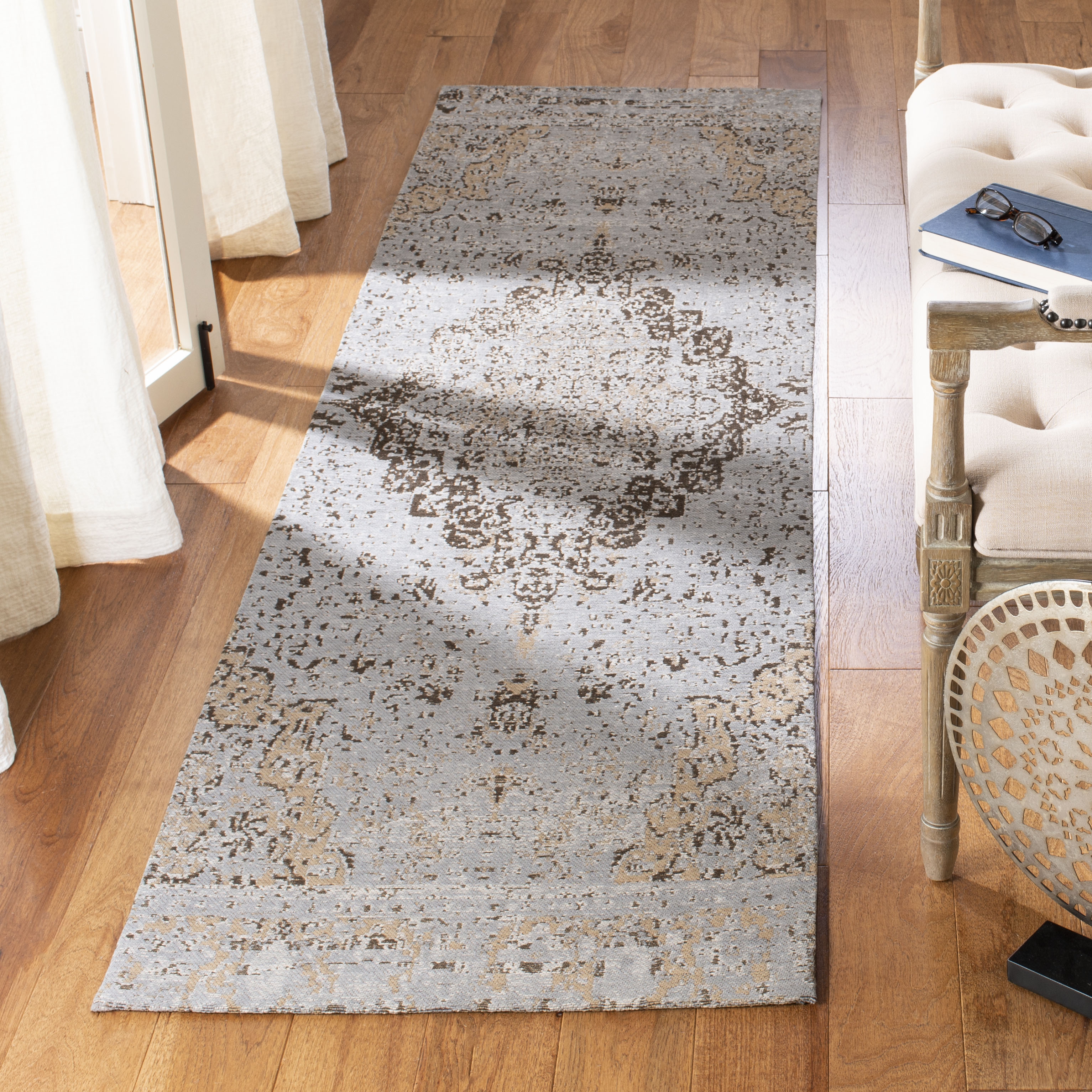 Arlo Home Woven Area Rug, CLV110E, Taupe,  2' 3" X 8' - Image 1