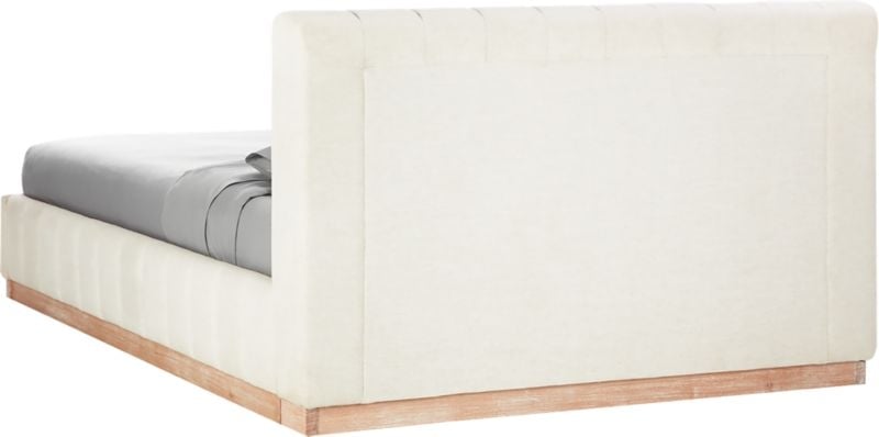 Forte Channeled White Performance Fabric Queen Bed - Image 4