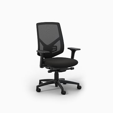 Desk Chair QC3, BU Black, fab 1 Tuxedo - Image 2