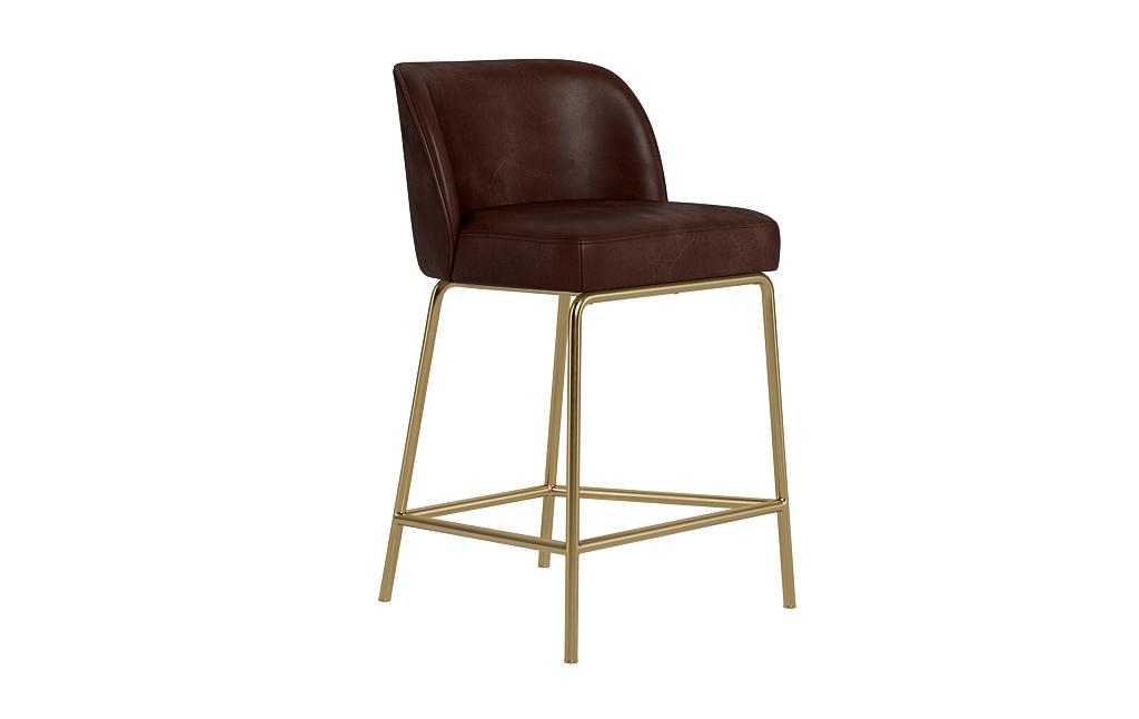 Graham Leather Metal Framed Upholstered Counter Stool - Image 1
