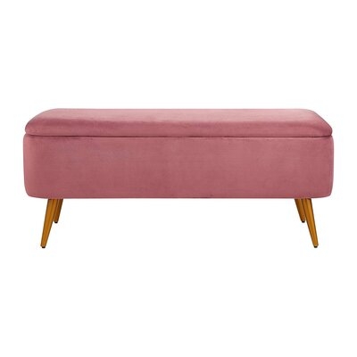 Velvet Upholstered Storage Bench - Image 0