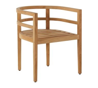 Oxeia Barrel Back Dining Chair Cushion, Sunbrella(R) - Outdoor Linen; Navy - Image 4
