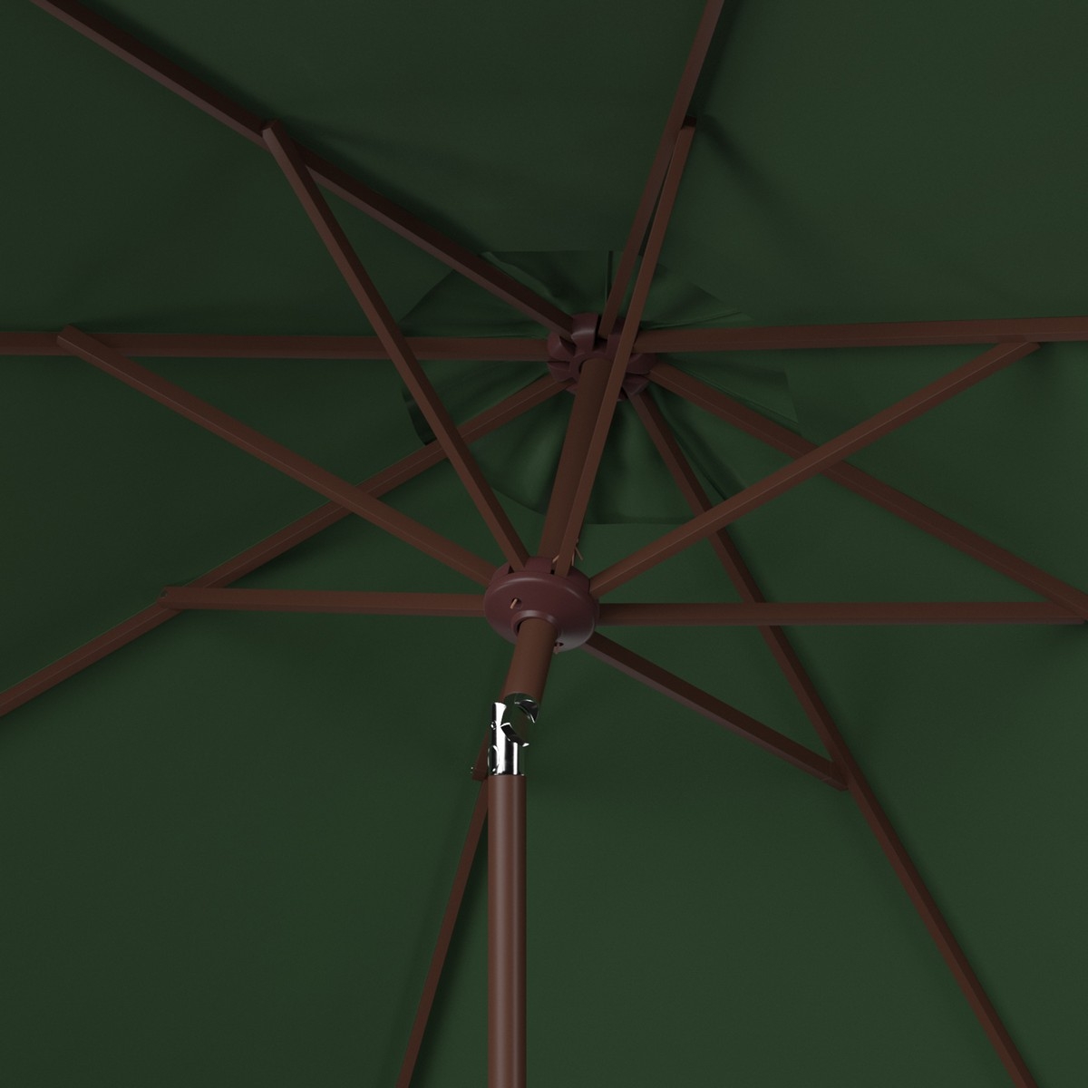 Ortega 9 Ft Crank Umbrella - Hunter Green - Safavieh - Image 2