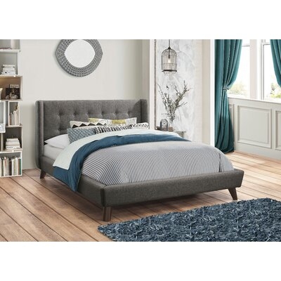 Augie Full Tufted Upholstered Low Profile Platform Bed - Image 0