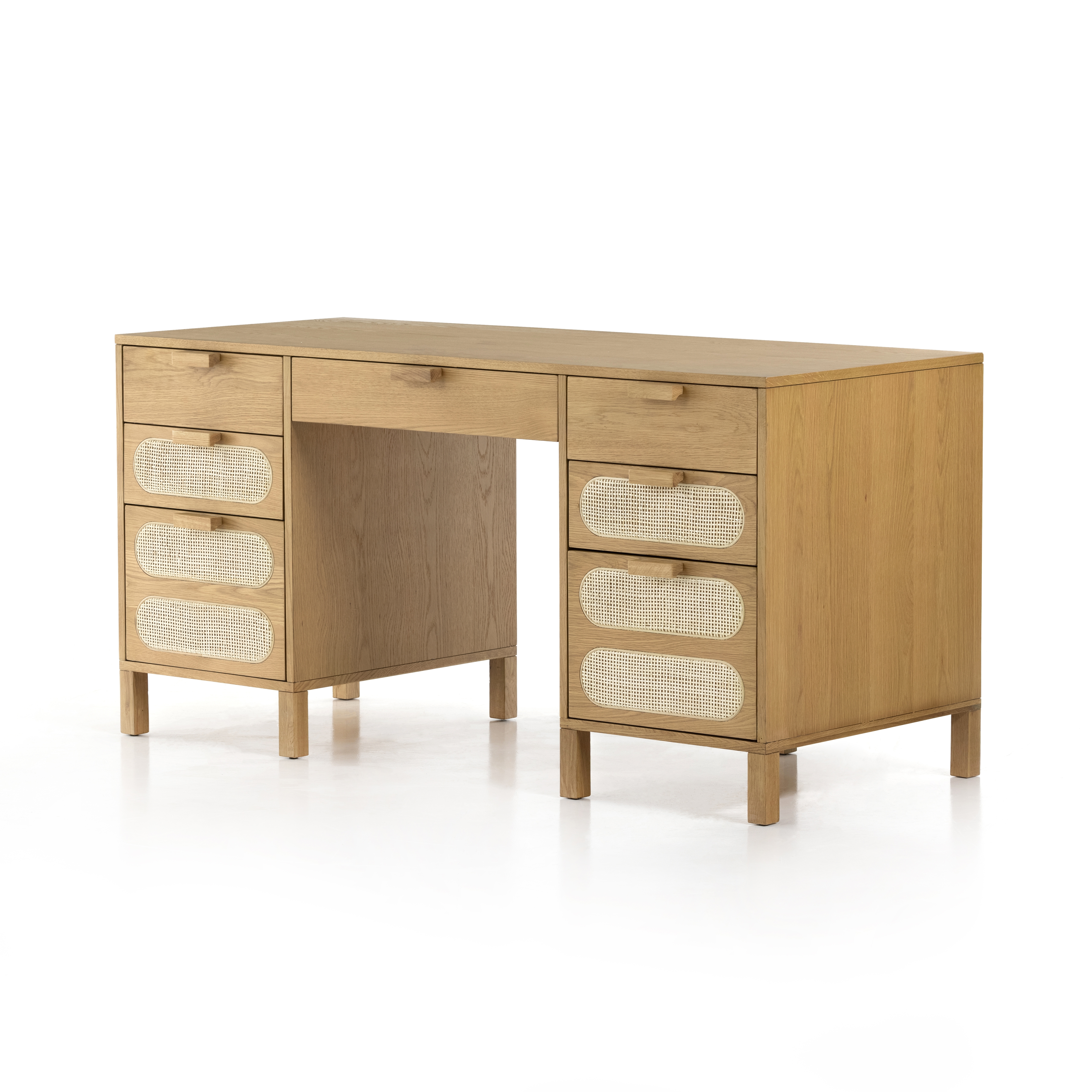 Allegra Executive Desk-Honey Oak Veneer - Image 0