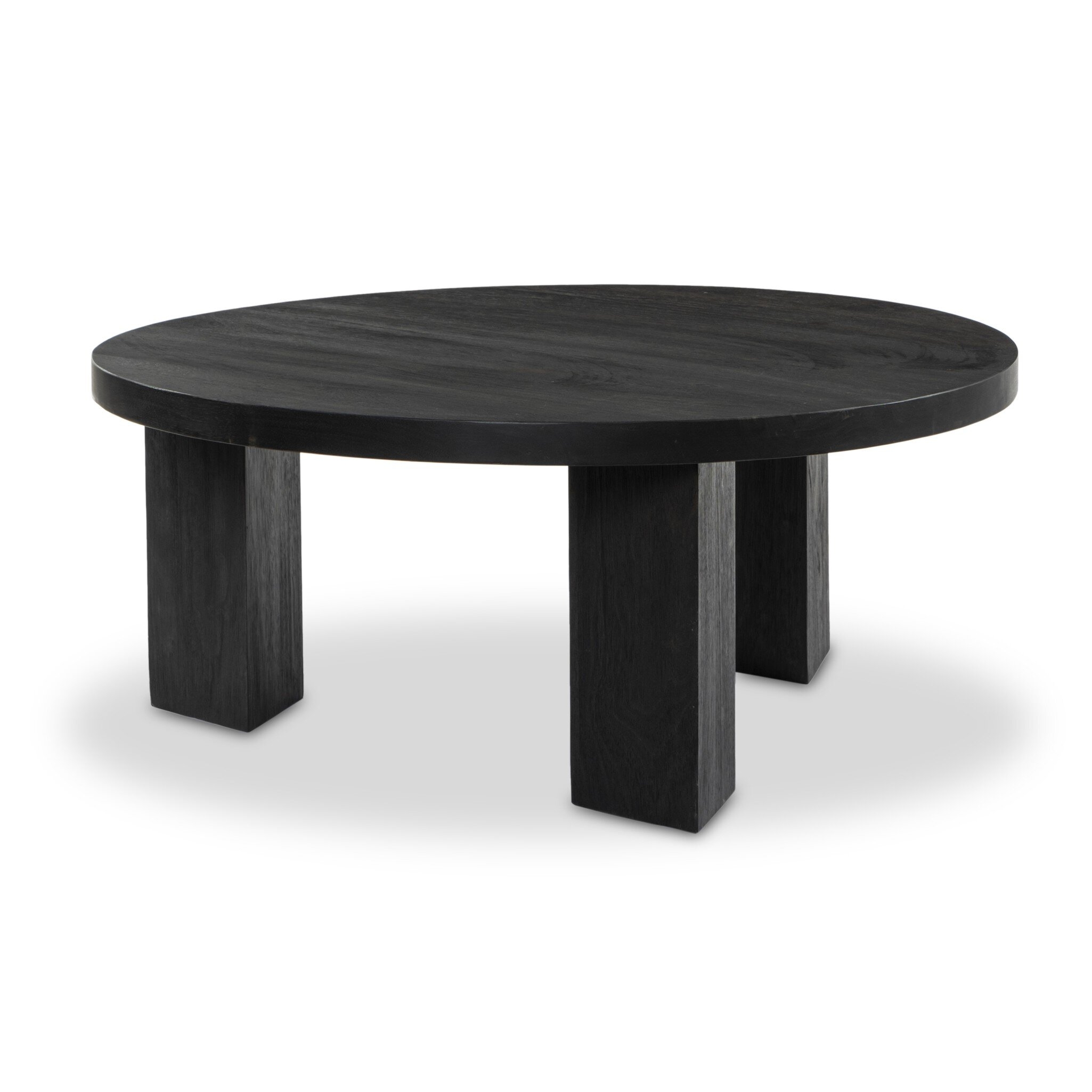Mesa Round Coffee Table - Ebony Parawood - Image 0