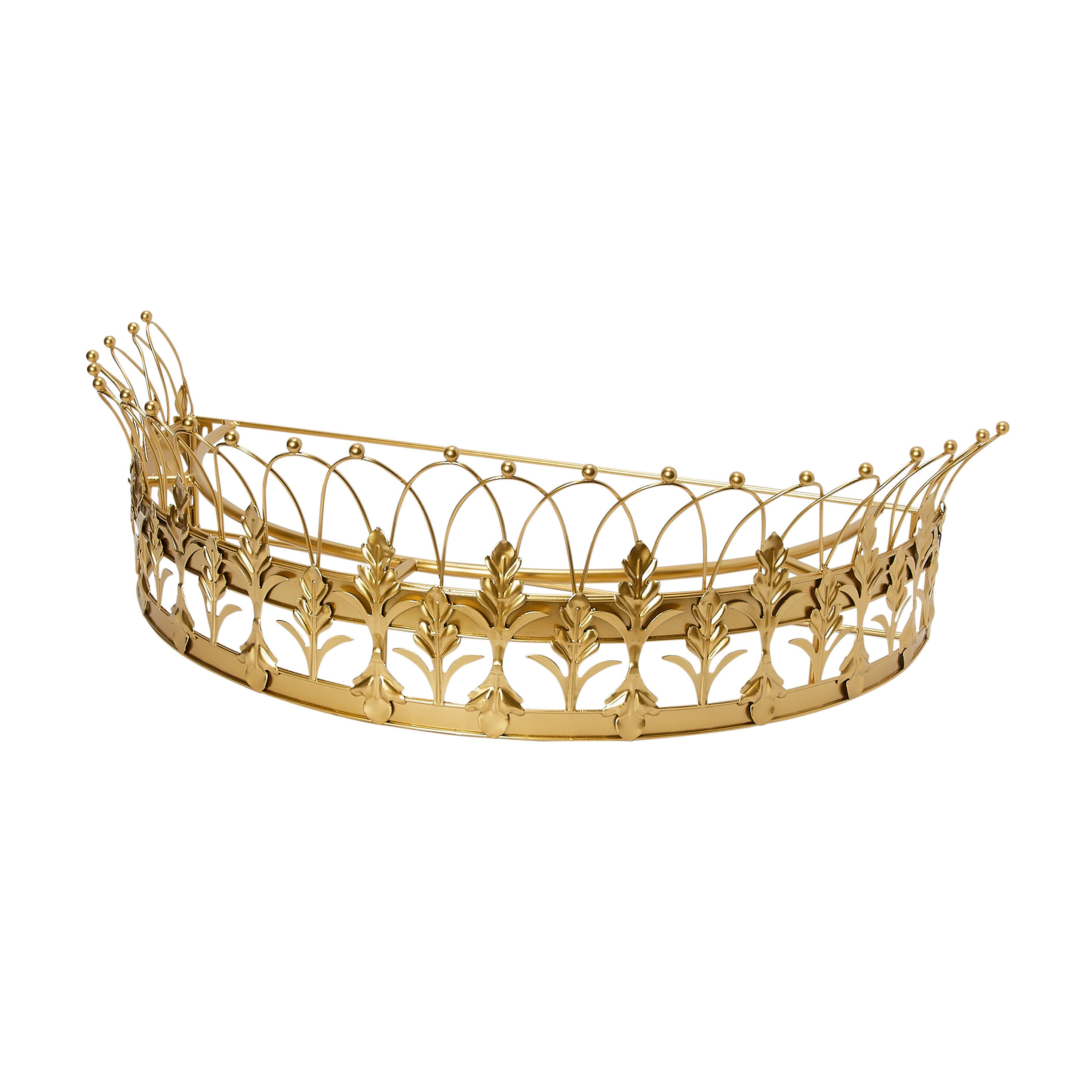 Decorative Metal Curtain or Canopy Crown, Gold Finish - Image 0