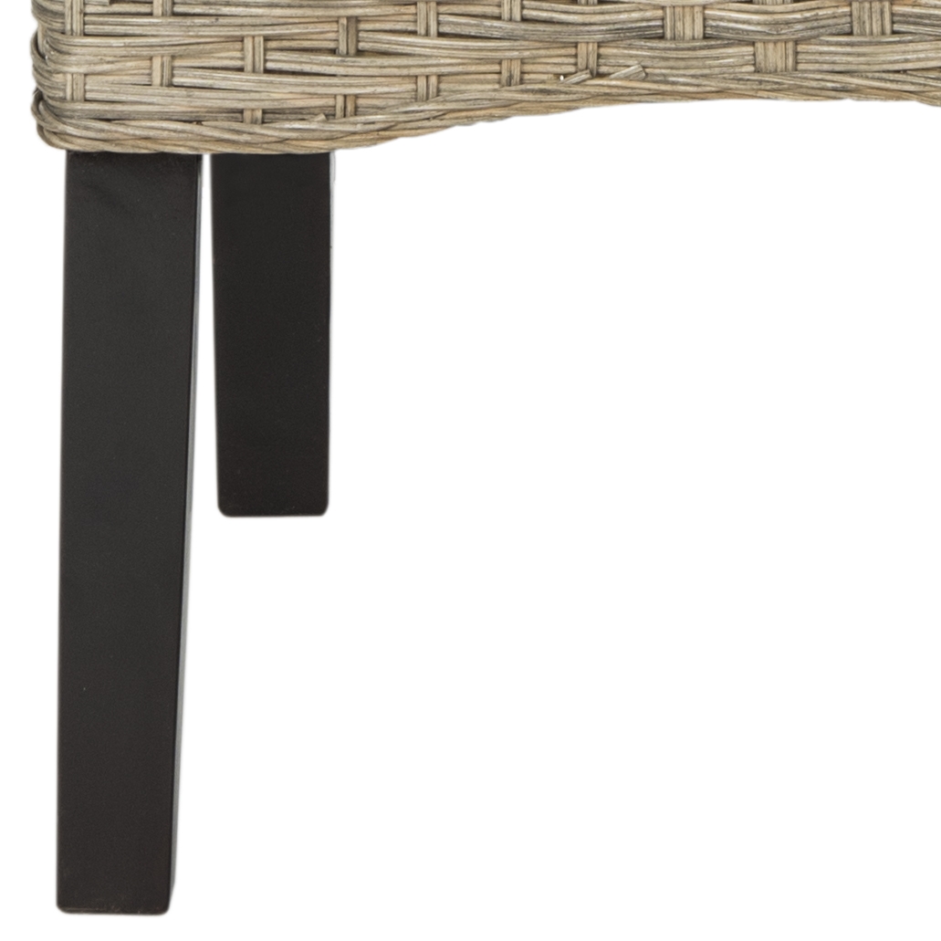 Ilya 18''H Wicker Dining Chair - Grey - Safavieh - Image 0